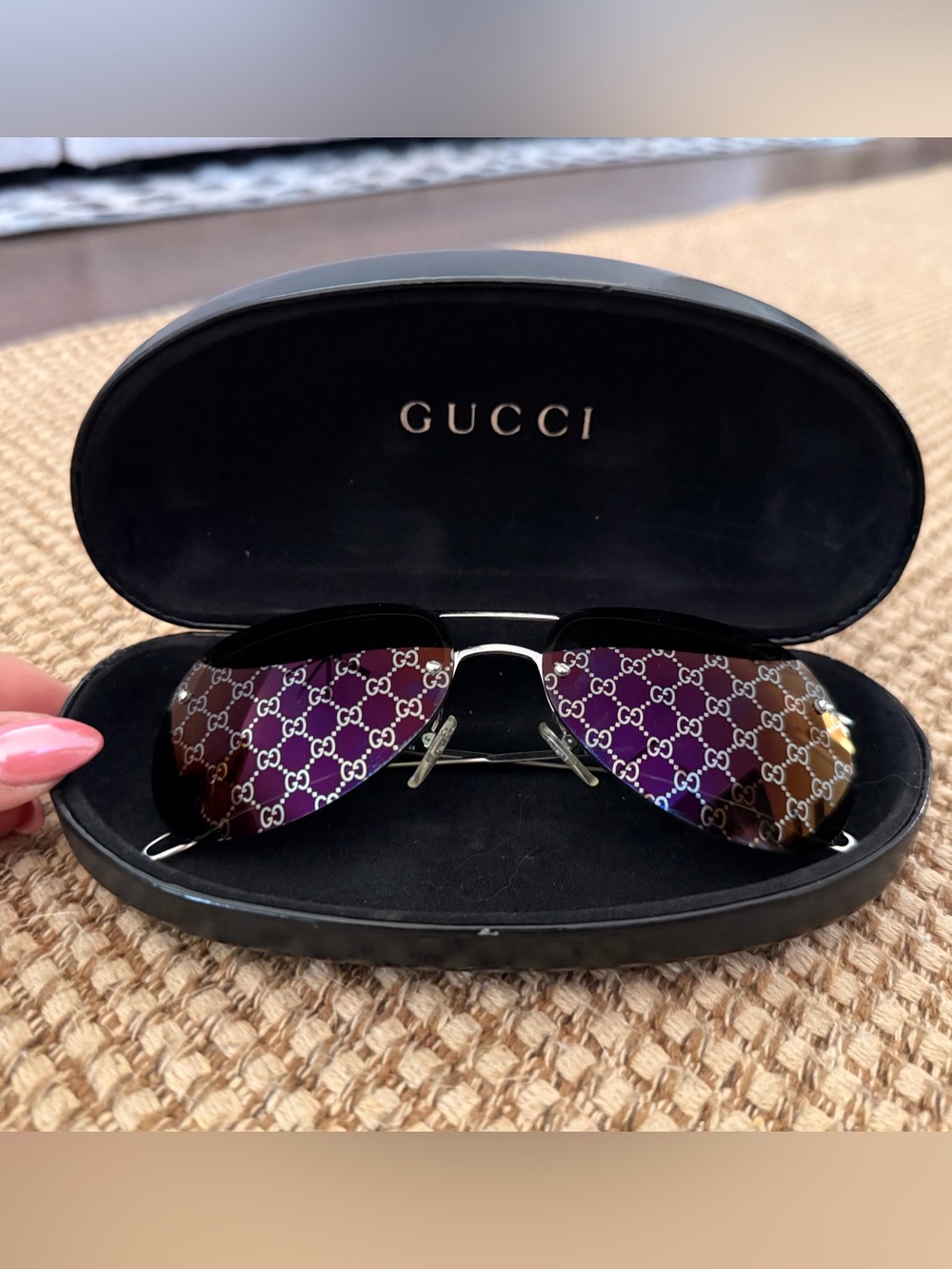 Vintage Gucci GG mirrored monogram sunglasses